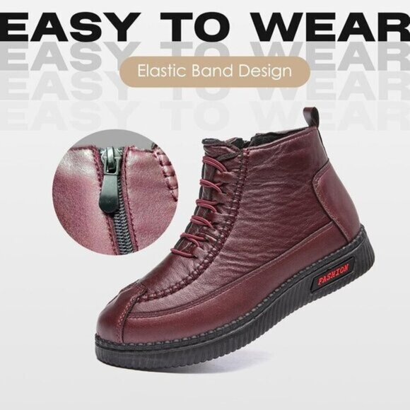 Women's Winter New Fleece Thickened Warm Soft Bottom Cotton Boots Waterproof . - Picture 2 of 5